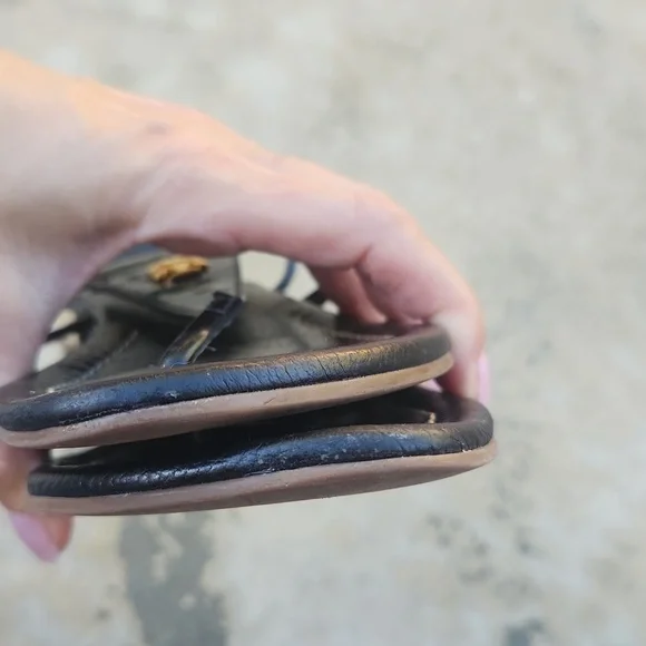 Tory Burch Women's Black patent Dillan Sandal Size 7.5 - Picture 9 of 13